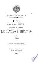 Leyes, órdenes y resoluciones de los poderes legislativo y ejecutivo en 1889