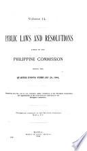 Leyes Y Resoluciones Públicas Aprobadas Por la Comisión de Los Estados Unidos en Filipinas
