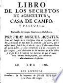 Libro de los secretos de agricultura, casa de campo y pastoril