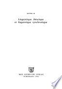 Linguistique théorique et linguistique synchronique