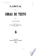 Lista de las obras de texto para el trienio que principia en 1864