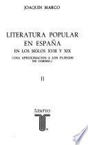 Literatura popular en España en los siglos XVIII y XIX