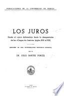 Los juros, desde el yuro deheredat hasta la desaparición de las cargas de justicia, siglos XIII al XX
