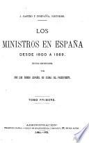 Los ministros en España desde 1800 a 1869