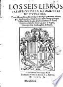 Los Seis libros primeros dela geometria de Euclides