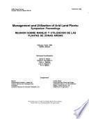 Management and Utilization of Arid Land Plants