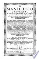 Manifiesto universal de los males ... que España