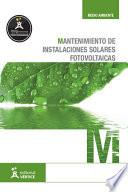 Mantenimiento de instalaciones solares fotovoltaicas