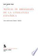 Manual de bibliografía de la literatura española
