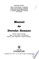 Manual de derecho romano