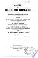 Manual de Derecho romano ó Explicación de las Instituciones de Justiniano por preguntas y respuestas
