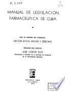Manual de legislación farmaceútica de Cuba