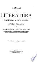 Manual de literatura nacional y extranjera antigua y moderna