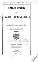 Manual de metrolojia, o Cuadros comparativos de las medidas i monedas estranjeras con las ancionales granadinas