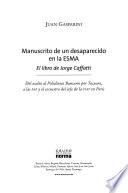 Manuscrito de un desaparecido en la ESMA, el libro de Jorge Caffatti