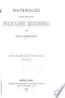 Materiales para el estudio del folk-lore misionero