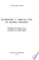 Matrimonio y libertad civil en materia religiosa