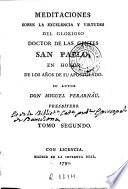 Meditaciones sobre la excelencia y virtudes del glorioso doctor de las gentes San Pablo, en honor de los años de su apostolado