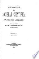 Memoires de la Société scientifique Antonio Alzate