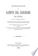 Memorandum del Ajente del Gobierno de Chile ante las Comisiones Mistas Internacionales de Santiago