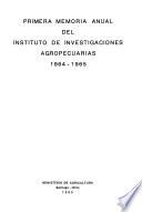 Memoria anual del Instituto de Investigaciones Agropecuarias