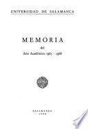 Memoria correspondiente al curso académico de anuario para el de Salamanca