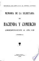 Memoria de Hacienda y Comercio