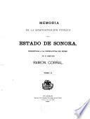 Memoria de la administracion publica del estado de Sonora