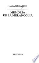 Memoria de la melancolía