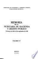 Memoria de la Secretaría de Hacienda y Crédito Público