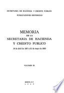 Memoria de la Secretaría de Hacienda y Crédito Público