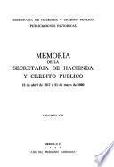 Memoria de la Secretaría de Hacienda y Crédito Público