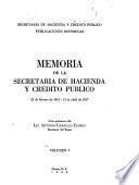 Memoria de la Secretaría de Hacienda y Crédito Público