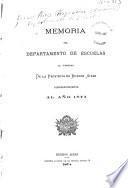 Memoria del Departamento de Escuelas al Gobierno de la Provincia de Buenos Aires correspondiente al año 1873