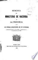 Memoria del Ministerio de Hacienda de la Provincia