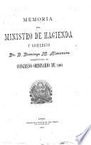 Memoria del Ministerio de Hacienda y Comercio