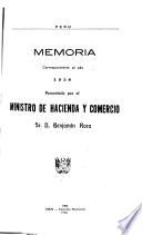 Memoria del Ministerio de Hacienda y Comercio