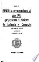 Memoria del Ministerio de Hacienda y Comercio