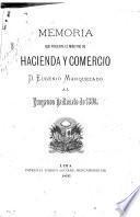 Memoria del Ministerio de Hacienda y Comercio
