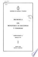 Memoria del Ministerio de Hacienda y Finanzas
