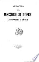 Memoria del Ministerio del Interior