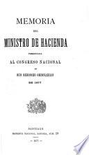 Memoria del Ministrio de Hacienda presentada al Congreso nacional