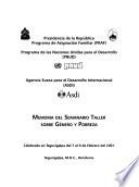 Memoria del Semanario [i.e. Seminario] Taller sobre Género y Pobreza