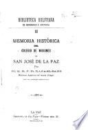Memoria histórica del Colegio de misiones de San José de La Paz