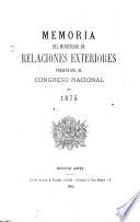 Memoria - Ministerio de Relaciones Exteriores y Culto