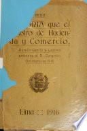 Memoria que presenta al Congreso de ... el Ministro de Hacienda y Comercio