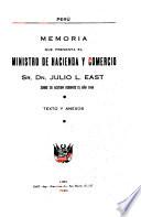 Memoria que presenta al Congreso de ... el Ministro de Hacienda y Comercio