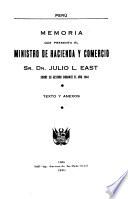 Memoria que presenta el Ministerio de Hacienda y Comercio