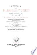 Memoria sobre Filipinas y Joló, redactada en 1863 y 1864