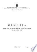 Memoria sobre las actividades de este Instituto